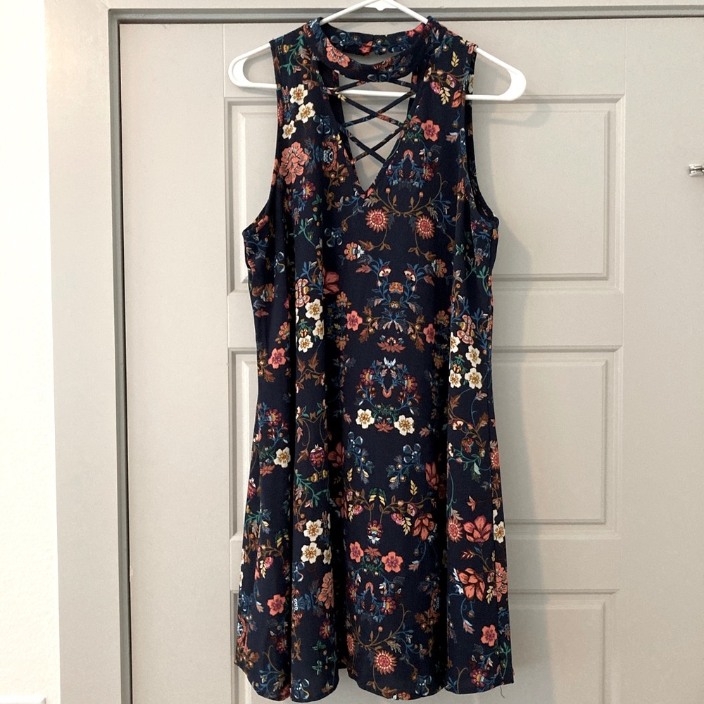 Francesca’s Miami blue dress